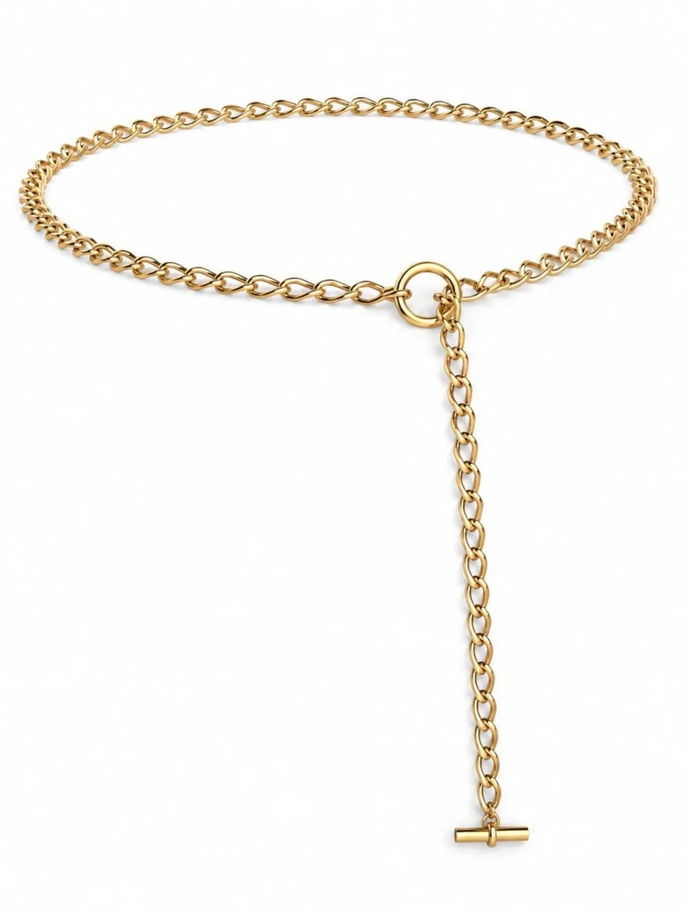Vintage Gold Chain Lariat Belt